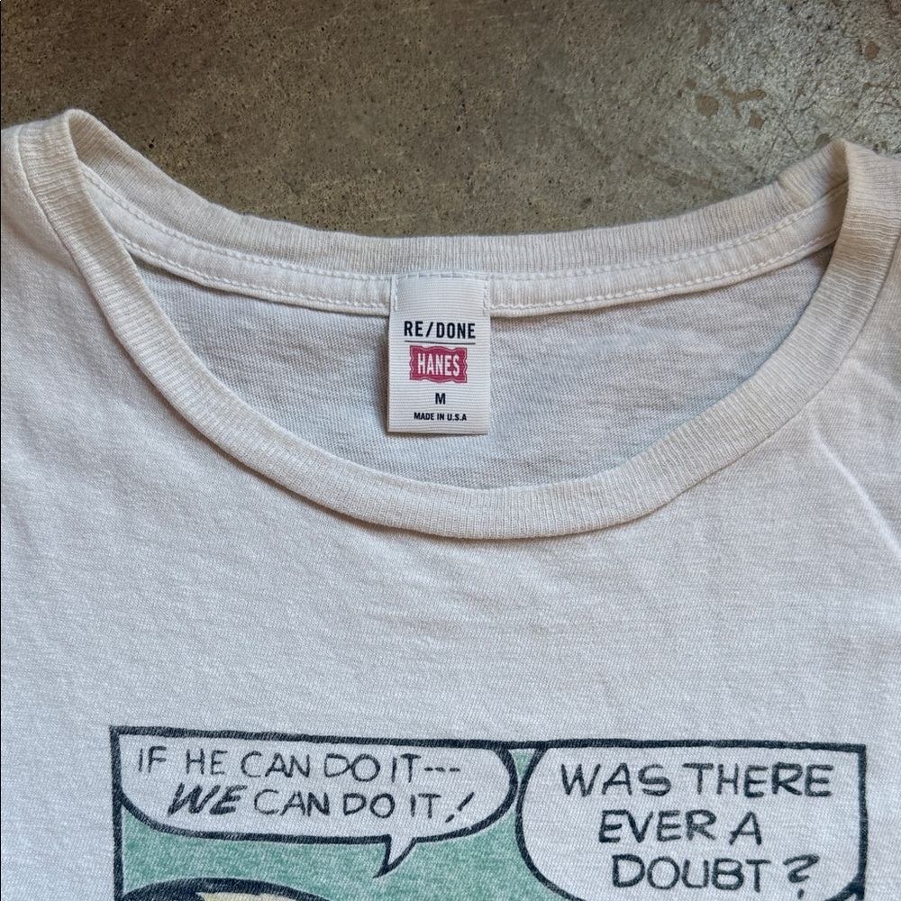 Hanes RE/done Women's Comic Print Tee - White - Picture 2 of 4